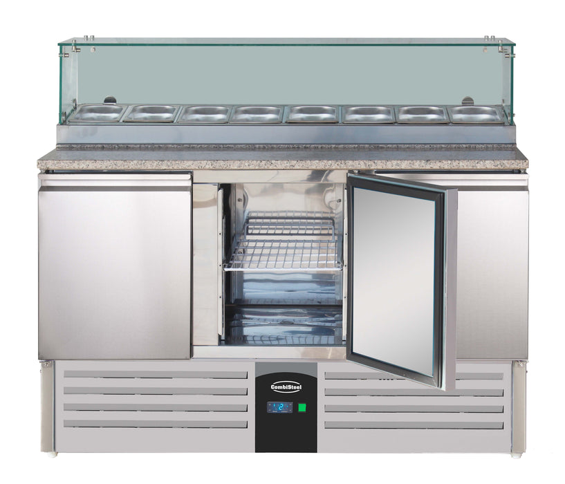 CombiSteel Pizzatisch Mit Glas 3 Türen