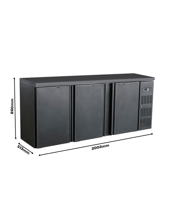 CombiSteel Barkühler Schwarz 3 Türen | 7450.0320