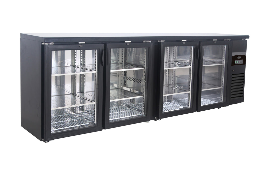 CombiSteel Barkühler Schwarz 4 Glastüren | 7450.0345