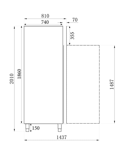 CombiSteel Tiefkuhlschrank Edelstahl+Alu 600 Ltr Statisch