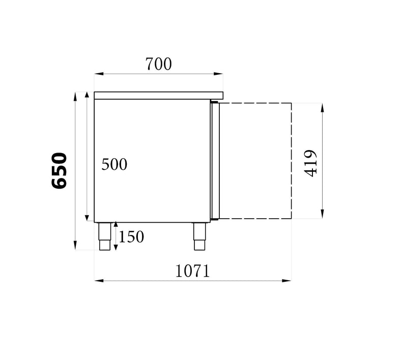 CombiSteel Kühltisch 650 Hoch 3 Türen | 7450.0760