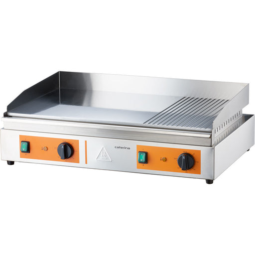 Griddleplatte CATERINA, 720x460x240 mm, 2/3 glatt & 1/3 gerillt, 3,5 kW 230 V - ELB Gastro