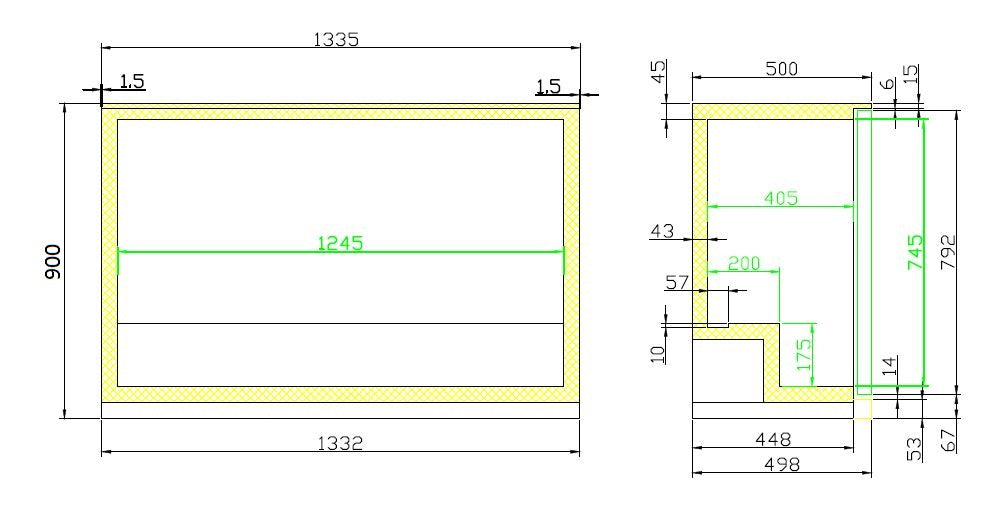 CombiSteel Barkühler Schwarz 3 Türen | 7455.1310