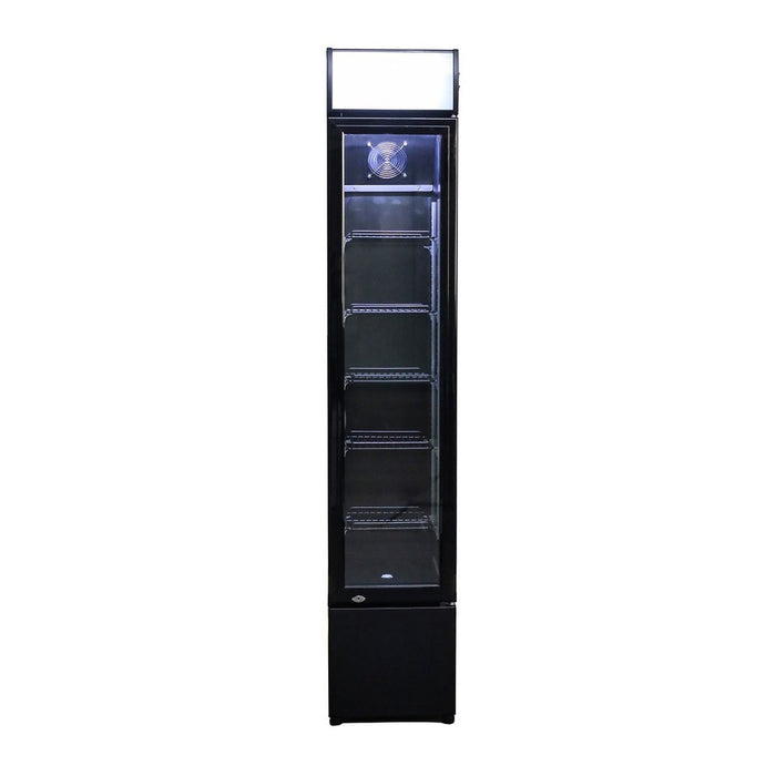 CombiSteel Kühlschrank Glastür Schmall Schwarz