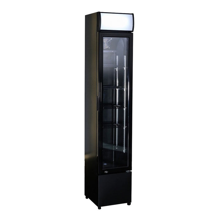 CombiSteel Kühlschrank Glastür Schmall Schwarz