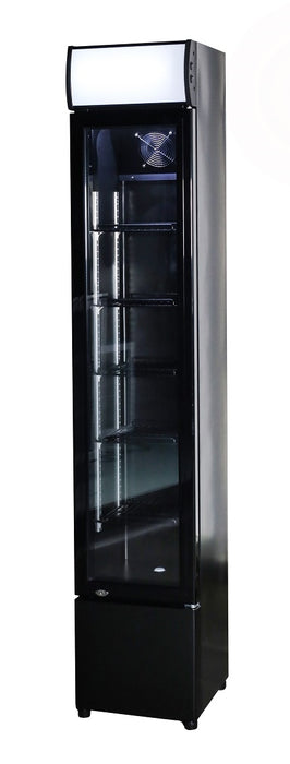 CombiSteel Kühlschrank Glastür Schmall Schwarz