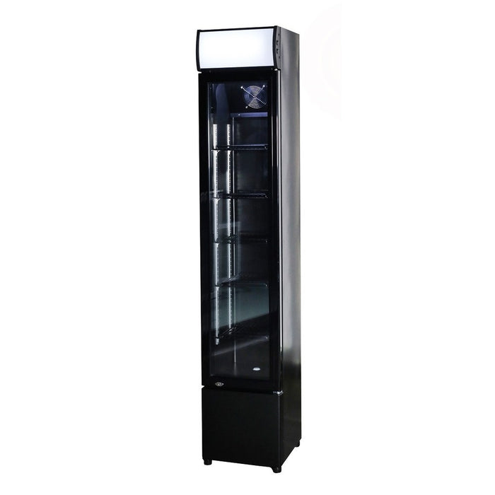 CombiSteel Kühlschrank Glastür Schmall Schwarz