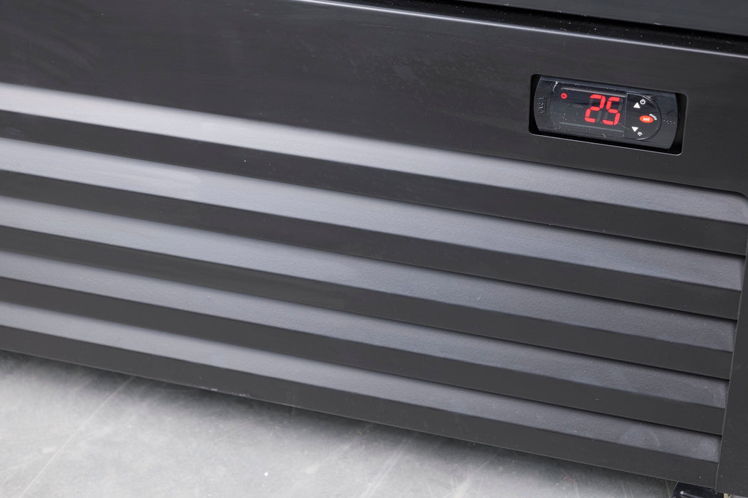 CombiSteel Kühlschrank Mit Schiebeglastüren Bez-780 Sl Schwarz