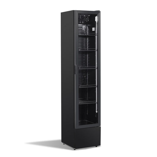 CombiSteel Kühlschrank Glastür Schmall Schwarz Nap-150