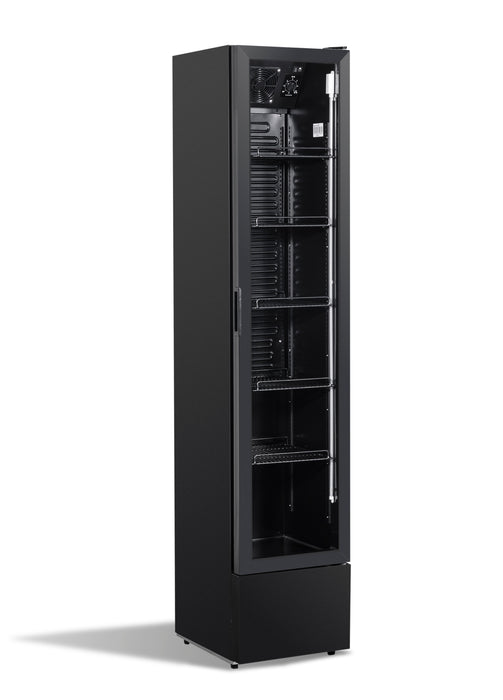 CombiSteel Kühlschrank Glastür Schmall Schwarz Nap-150