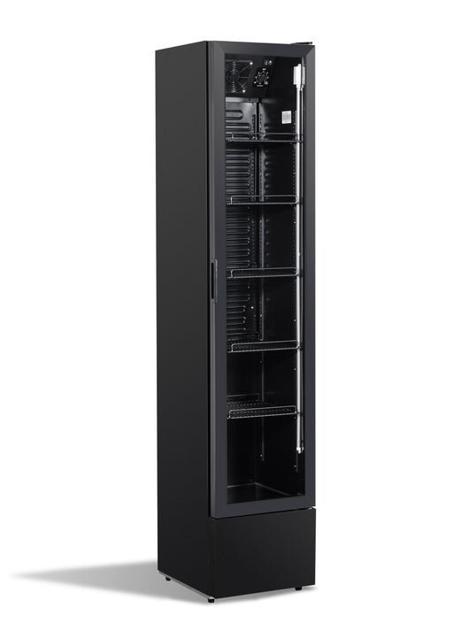 CombiSteel Kühlschrank Glastür Schmall Schwarz Nap-150