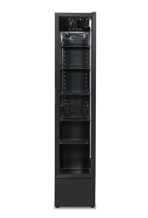 CombiSteel Kühlschrank Glastür Schmall Schwarz Nap-150