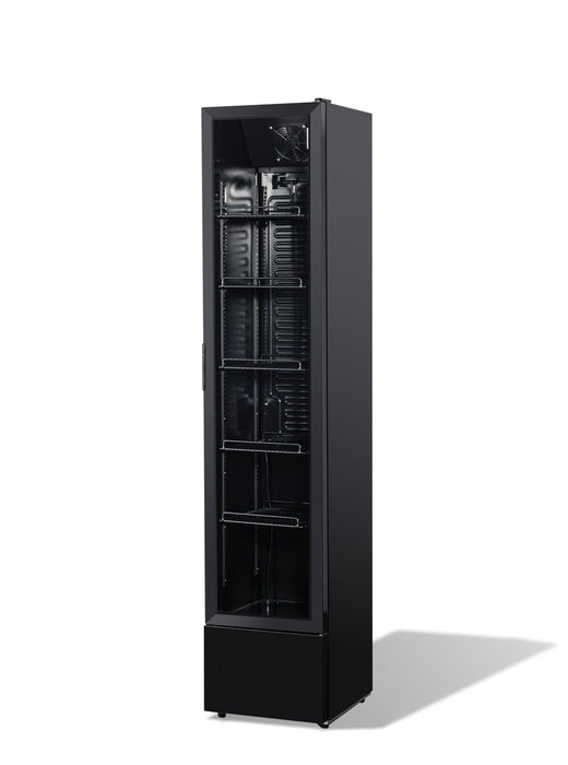 CombiSteel Kühlschrank Glastür Schmall Schwarz Nap-150