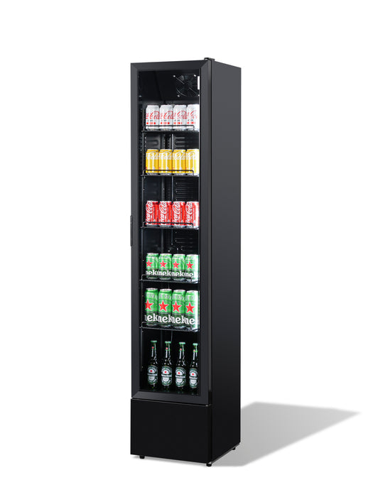 CombiSteel Kühlschrank Glastür Schmall Schwarz Nap-150