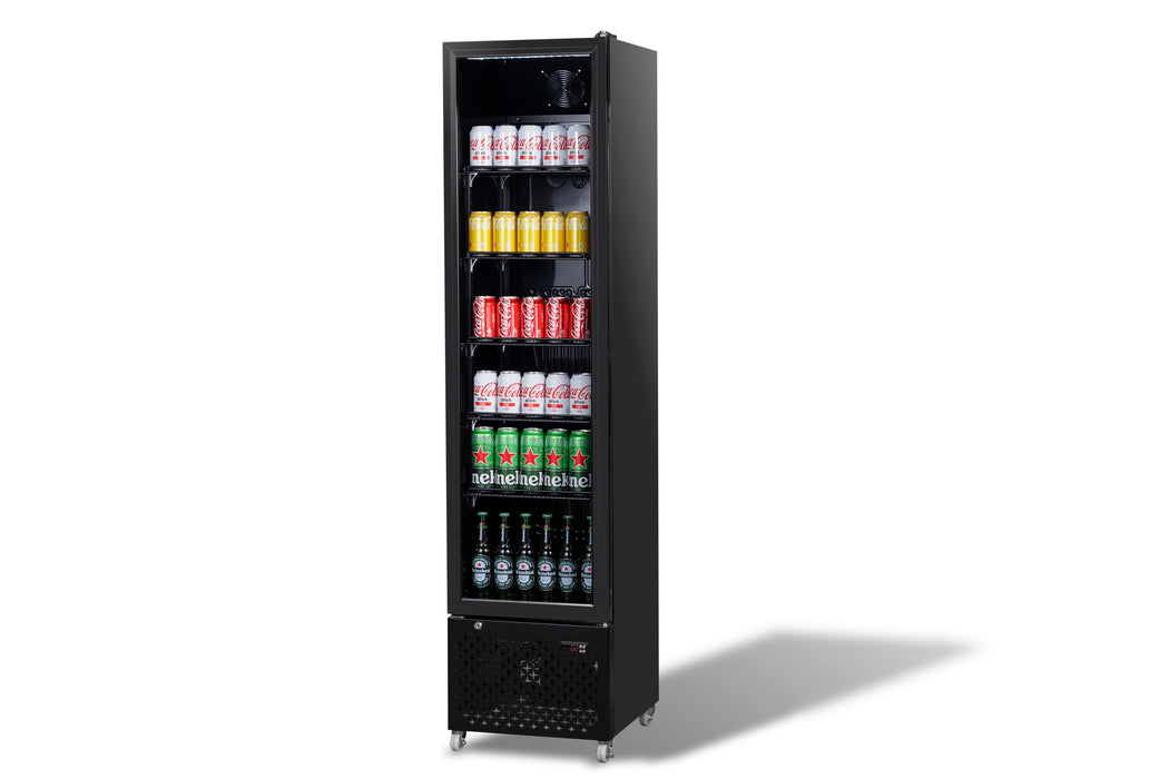 CombiSteel Kühlschrank Glastür Schmall Schwarz Nap-250