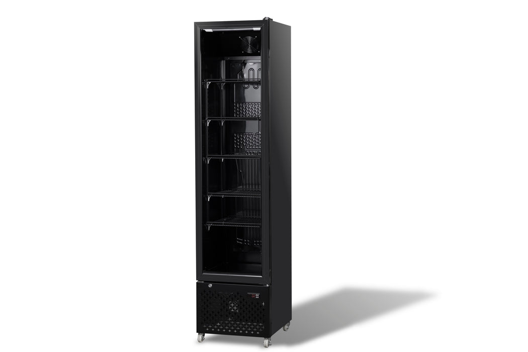 CombiSteel Kühlschrank Glastür Schmall Schwarz Nap-250