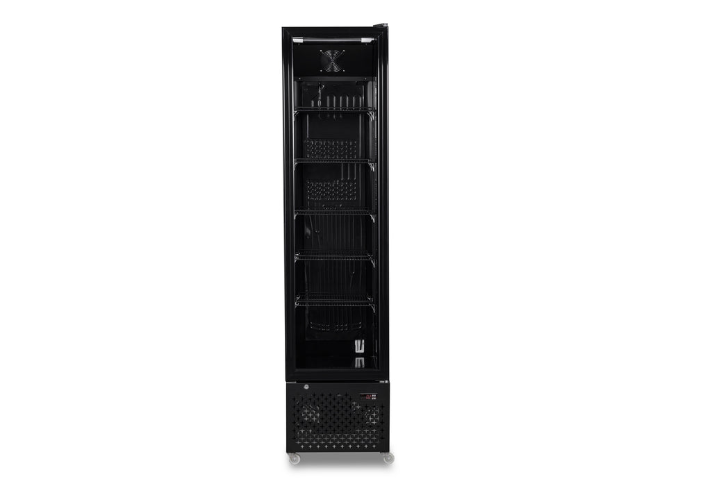 CombiSteel Kühlschrank Glastür Schmall Schwarz Nap-250