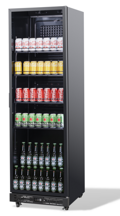 CombiSteel Kühlschrank 1 Glastür Schwarz Nap-360