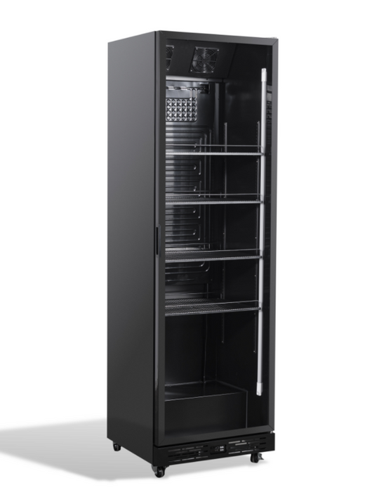 CombiSteel Kühlschrank 1 Glastür Schwarz Nap-360