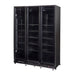 CombiSteel Kühlschrank 3 Glastüren Schwarz Nap-1200 Ht - Mit Türheizung