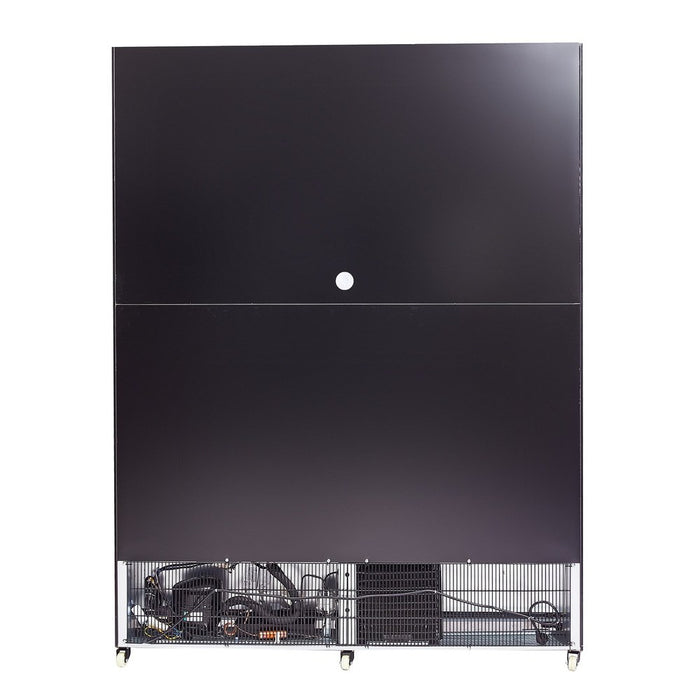 CombiSteel Kühlschrank 3 Glastüren Schwarz Nap-1200 Ht - Mit Türheizung