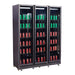 CombiSteel Kühlschrank 3 Glastüren Schwarz Nap-1200 Ht - Mit Türheizung