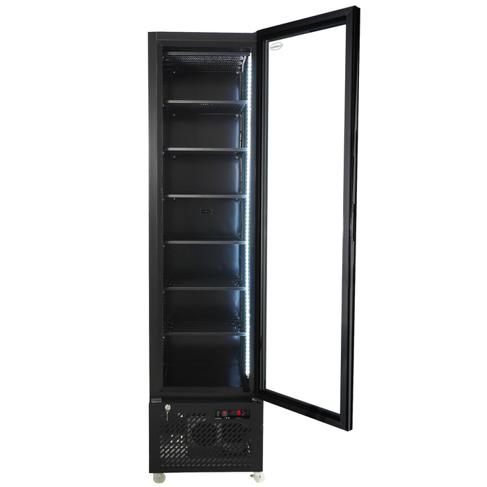 CombiSteel Tiefkühlschrank 1 Glastür Schwarz Nap-250F