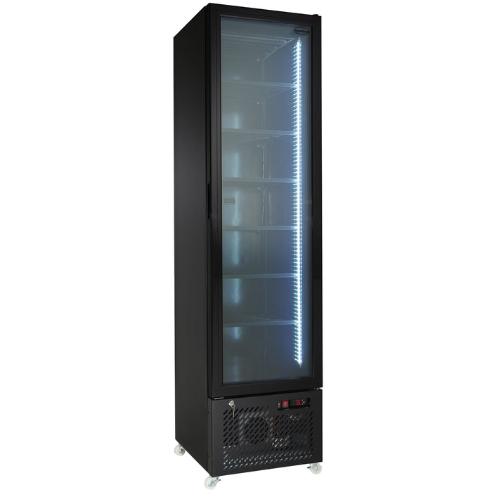 CombiSteel Tiefkühlschrank 1 Glastür Schwarz Nap-250F