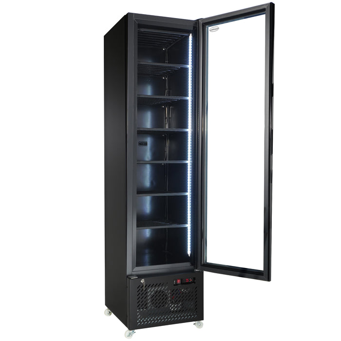 CombiSteel Tiefkühlschrank 1 Glastür Schwarz Nap-250F