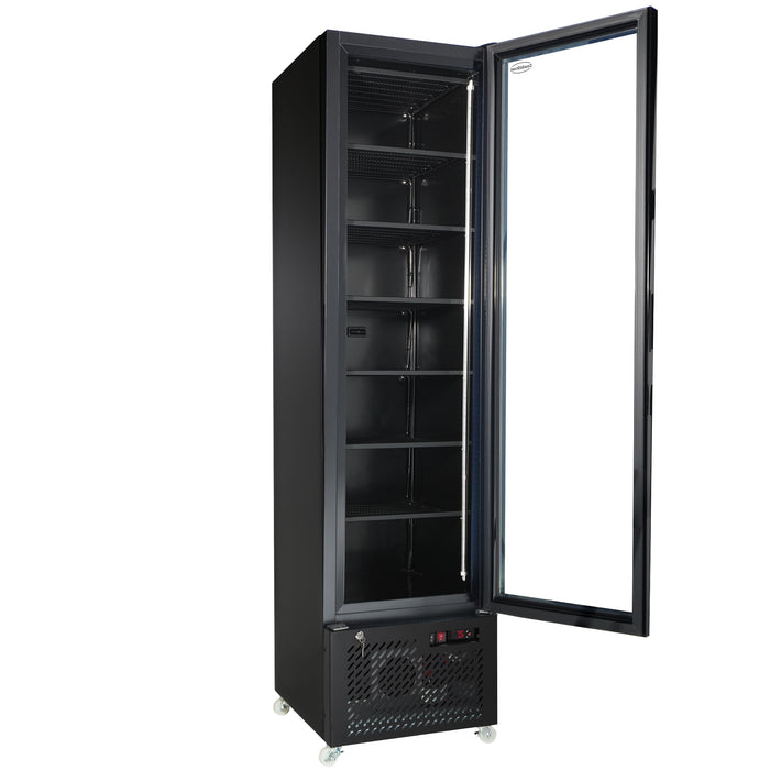 CombiSteel Tiefkühlschrank 1 Glastür Schwarz Nap-250F