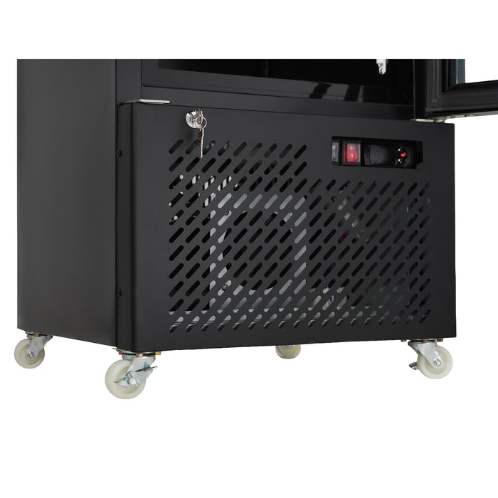 CombiSteel Tiefkühlschrank 1 Glastür Schwarz Nap-250F