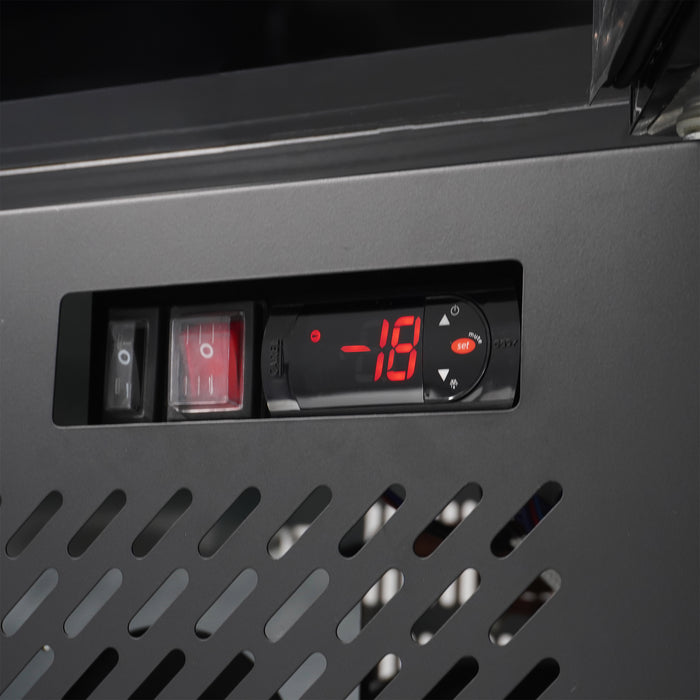 CombiSteel Tiefkühlschrank 1 Glastür Schwarz Nap-250F