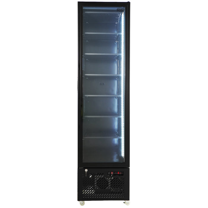 CombiSteel Tiefkühlschrank 1 Glastür Schwarz Nap-250F