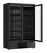 CombiSteel Kühlschrank 2 Glastüren Schwarz Jde-1000R Bl