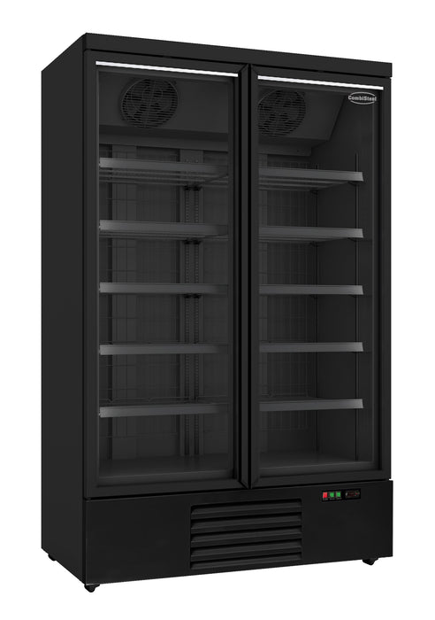 CombiSteel Tiefkühlschrank 2 Glastüren Schwarz Jde-1000F Bl **Achtung, Es Liegt Ein Erhöhter Einschatlstrom Vor, Sodass Ein L