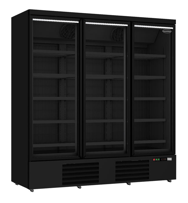CombiSteel Tiefkühlschrank 3 Glastüren Schwarz Jde-1530F Bl **Achtung, Es Liegt Ein Erhöhter Einschatlstrom Vor, Sodass Ein L