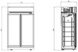CombiSteel Kühlschrank 2 Glastüren Schwarz Ins-1000R Bl