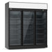 CombiSteel Kühlschrank 3 Glastüren Schwarz Ins-1530R Bl