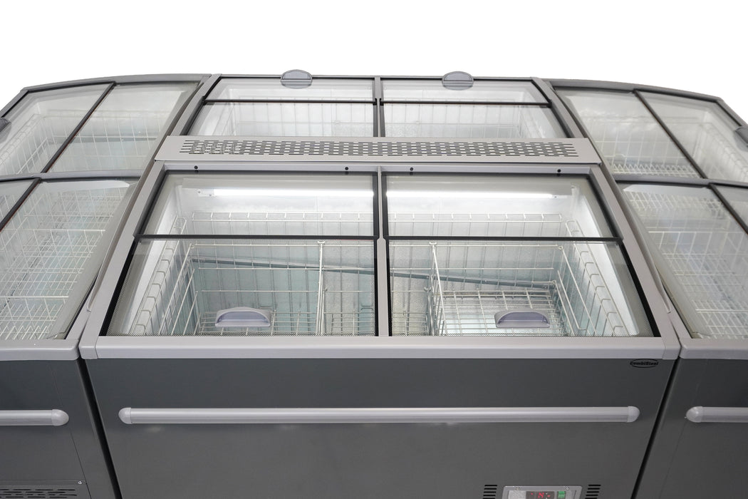 CombiSteel Supermarkt Tiefkühltruhe Grau Kopf Element Automatische Abtauung