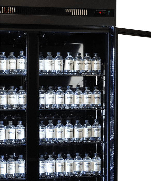 CombiSteel Kühlschrank 3 Glastüren Schwarz Irm-1180R Bl