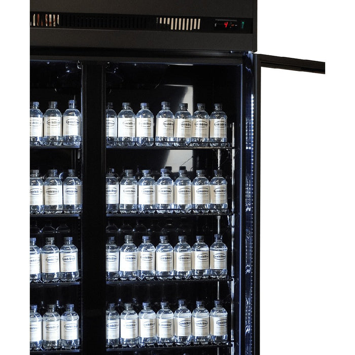 CombiSteel Kühlschrank 3 Glastüren Schwarz Irm-1180R Bl