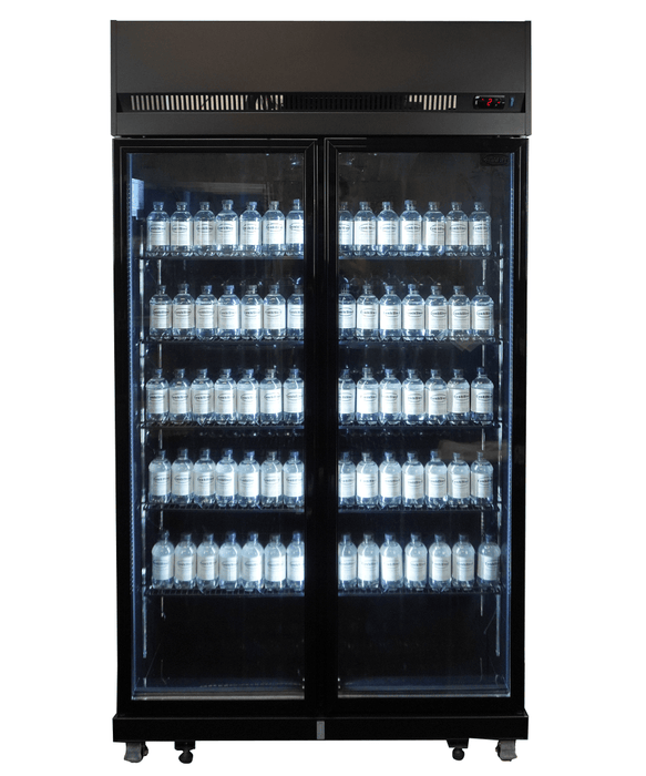 CombiSteel Kühlschrank 2 Glastüren Schwarz Irm-770 Bl