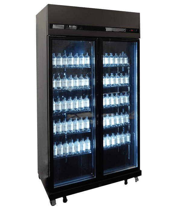 CombiSteel Kühlschrank 2 Glastüren Schwarz Irm-770 Bl