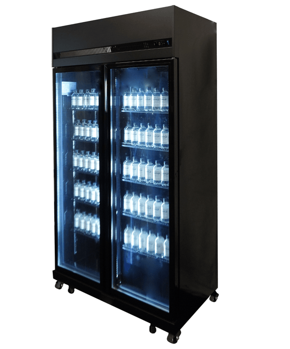 CombiSteel Kühlschrank 2 Glastüren Schwarz Irm-770 Bl