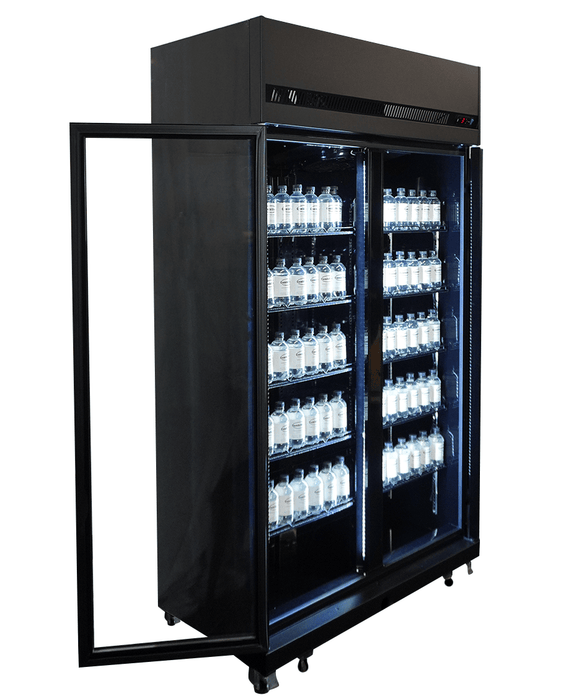CombiSteel Kühlschrank 2 Glastüren Schwarz Irm-770 Bl