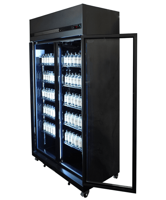 CombiSteel Kühlschrank 2 Glastüren Schwarz Irm-770 Bl