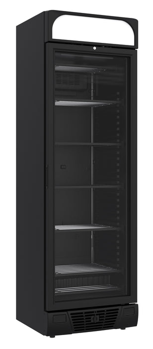 CombiSteel Tiefkühlschrank 1 Glastür Schwarz 382L | 7464.0060