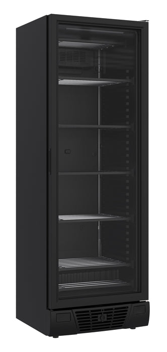 CombiSteel Tiefkühlschrank 1 Glastür Schwarz 382L | 7464.0064