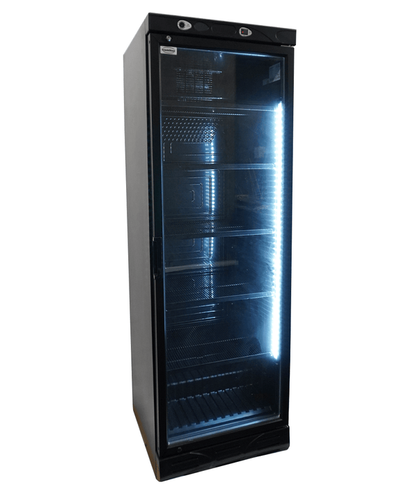 CombiSteel Kühlschrank 1 Glastür 382L Schwarz Keine Canopy