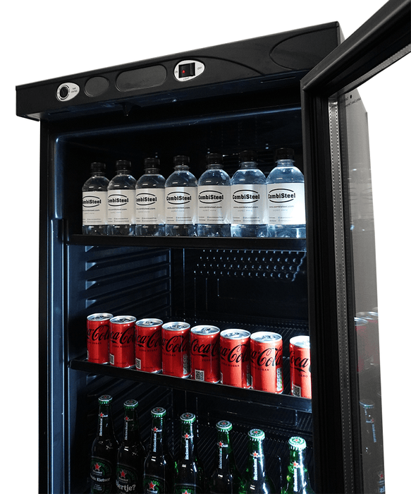 CombiSteel Kühlschrank 1 Glastür 382L Schwarz Keine Canopy